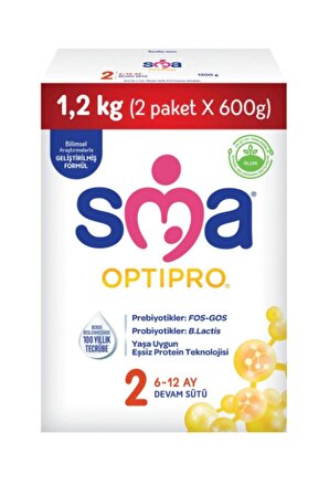 Sma Optıpro-2 (6-12 Ay) Bebek Sütü 600 G X 2 li Paket